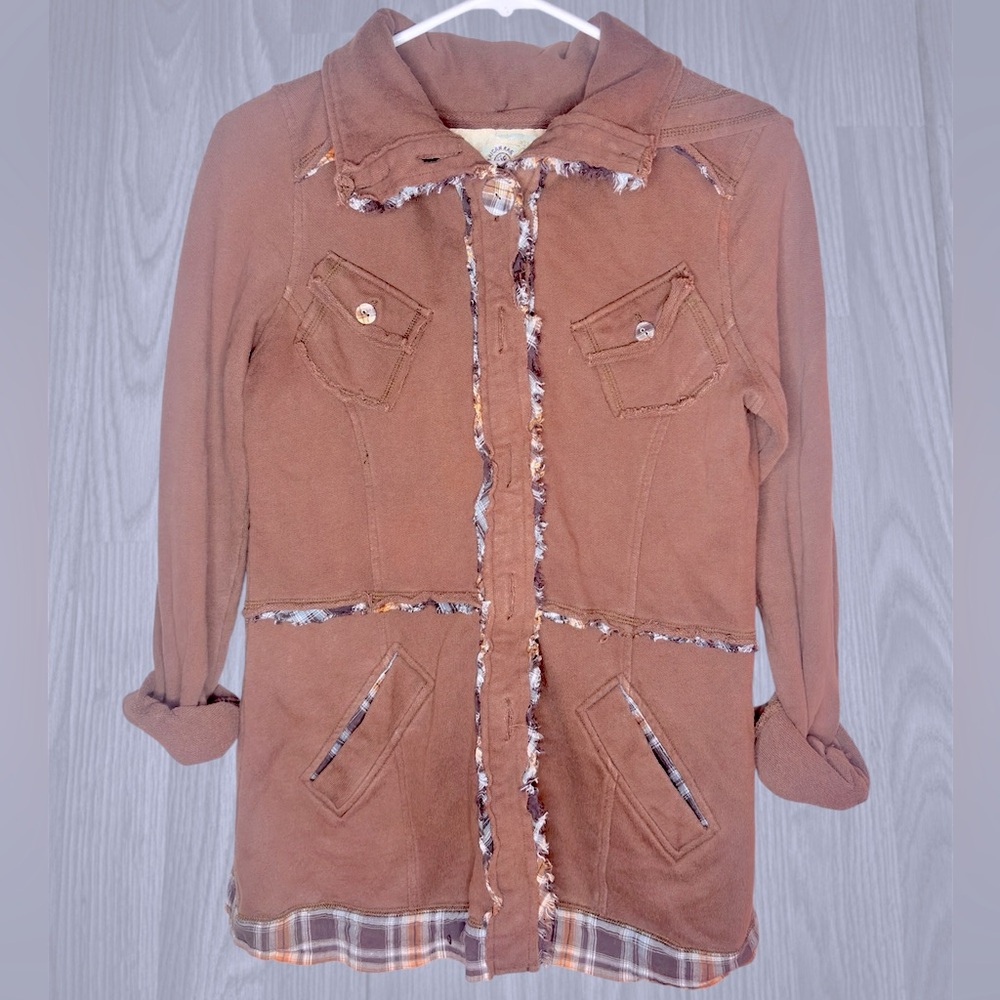 American Rag Brown Frayed Trim Jacket - Picture 2 of 9